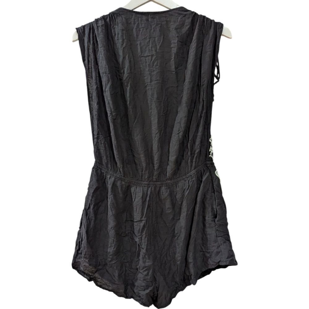 Free People Weila Embroidered Romper in Black & White Women's S - Picture 4 of 6